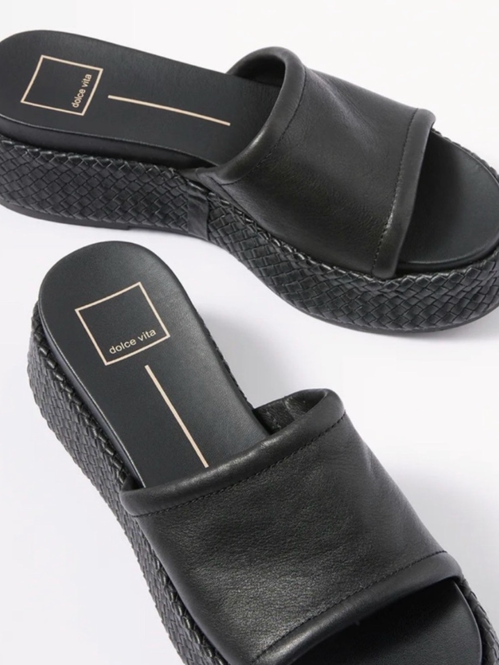 NEW Dolce Vita Wimsyn Flatform Platform Leather Slide Sandals - Size: 9.5
